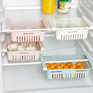 Adjustable Fridge Storage Basket – Plastic Stretchable Organizer