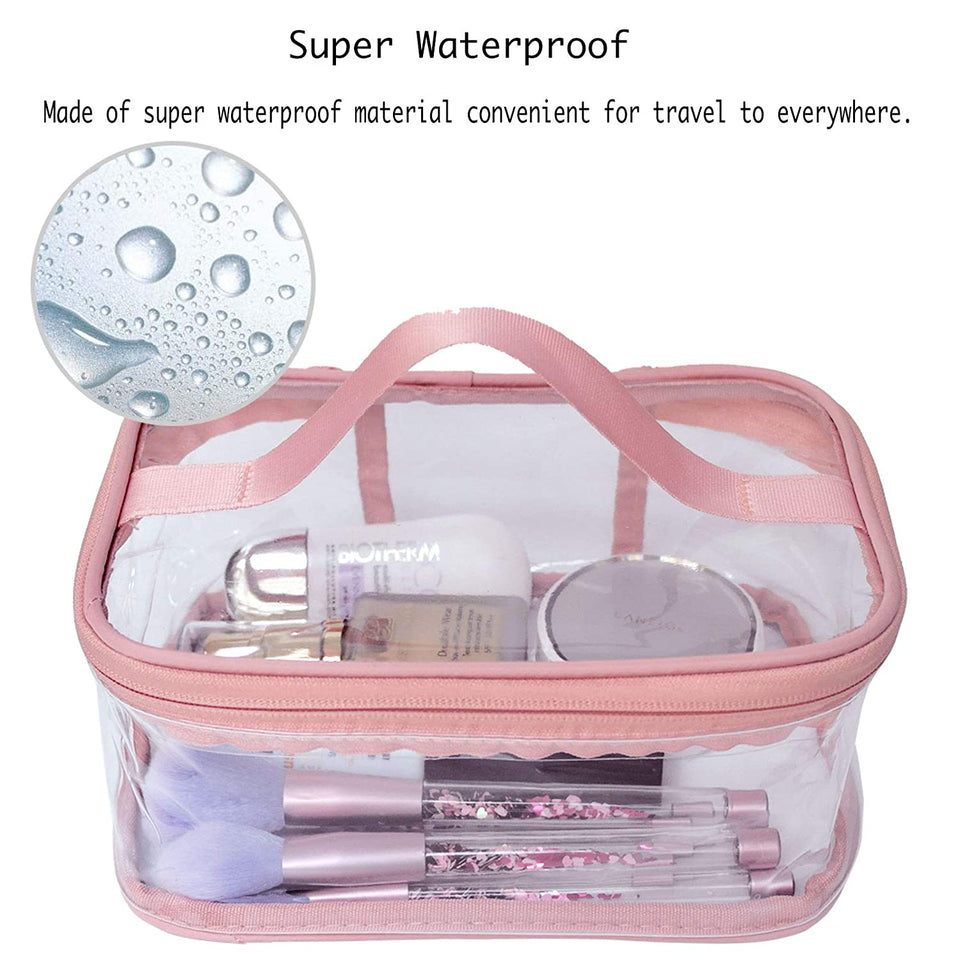 Clear Makeup Cosmetic Bag – Portable Travel Toiletry Organizer