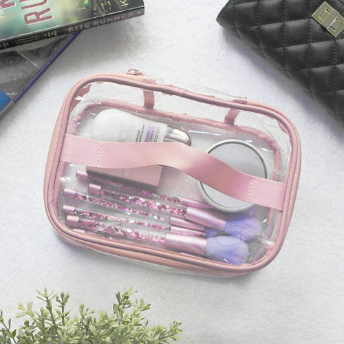 Clear Makeup Cosmetic Bag – Portable Travel Toiletry Organizer
