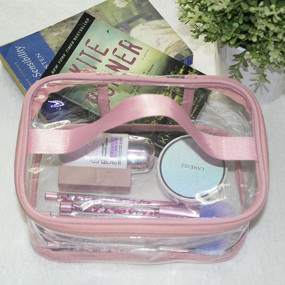 Clear Makeup Cosmetic Bag – Portable Travel Toiletry Organizer
