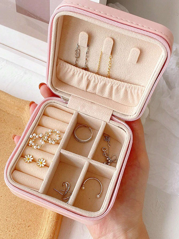 Leather Jewellery Storage Box – Earrings, Rings & Makeup Organizer