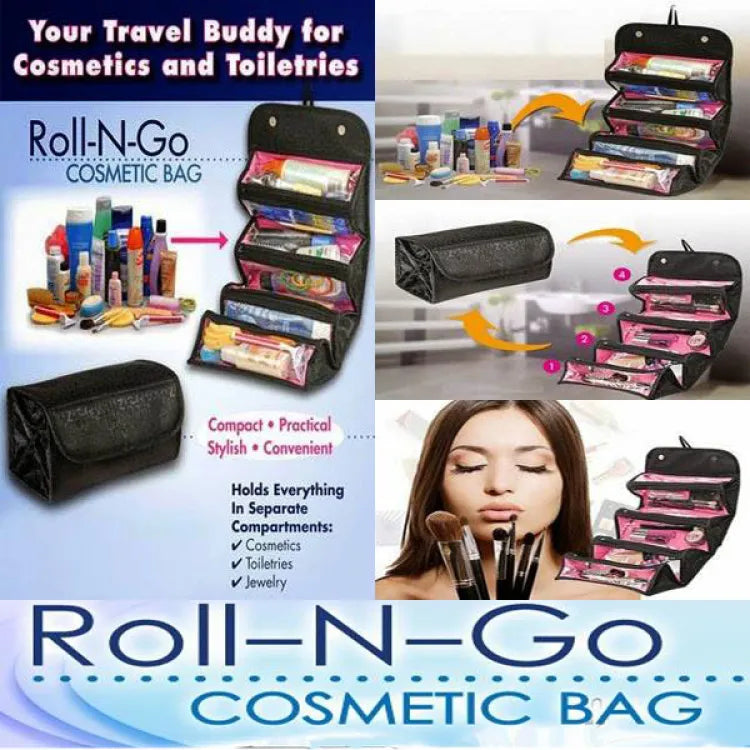 Roll N Go Cosmetic Bag – Travel Makeup & Toiletry Organizer