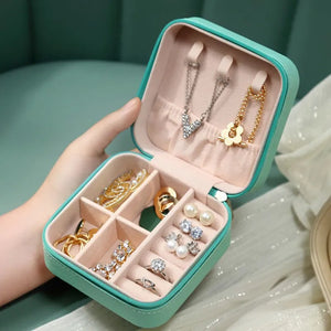 Leather Jewellery Storage Box – Earrings, Rings & Makeup Organizer