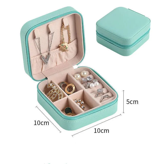 Leather Jewellery Storage Box – Earrings, Rings & Makeup Organizer