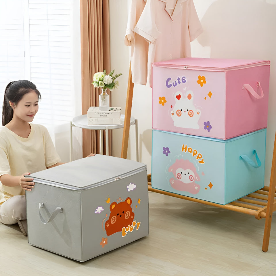 Lucky Teddy Bear Storage Bag – Clothes & Toy Organizer Box