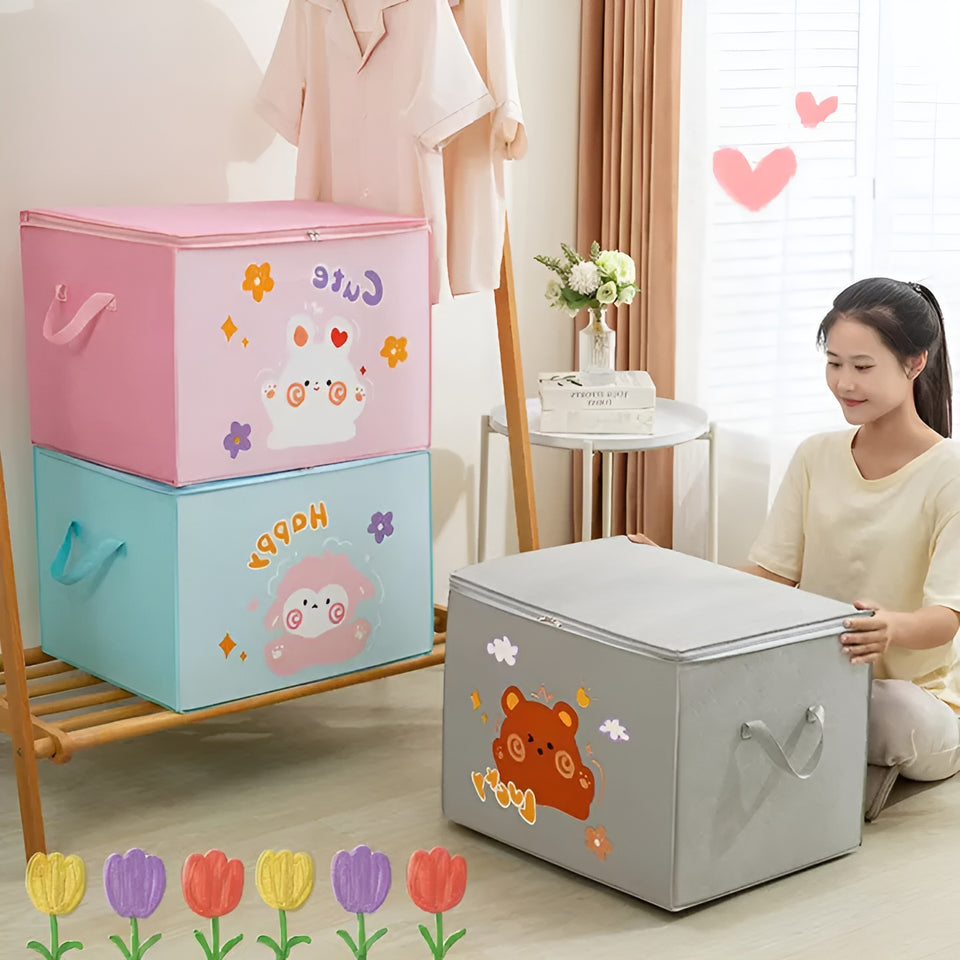 Lucky Teddy Bear Storage Bag – Clothes & Toy Organizer Box