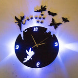 3d wall clock with light Wooden Clock With Light