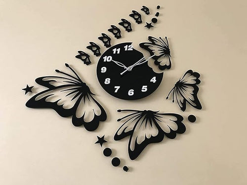3d wall clock Butterfly Wooden Wall Clock *SMALL*