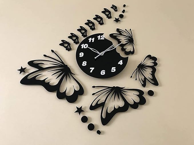 3d wall clock Butterfly Wooden Wall Clock *SMALL*