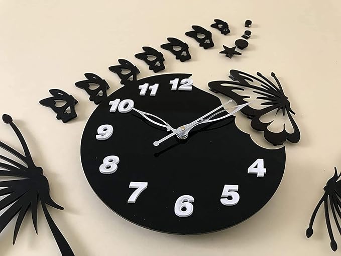 3d wall clock Butterfly Wooden Wall Clock *SMALL*