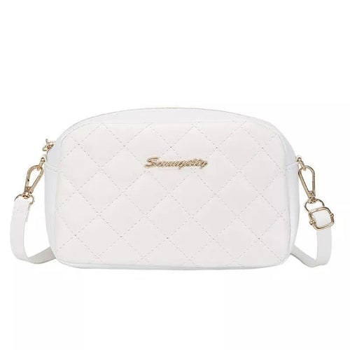 Girls PU Leather Embroidered Shoulder Bag – White Stylish Purse