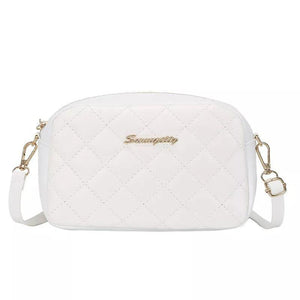 Girls PU Leather Embroidered Shoulder Bag – White Stylish Purse