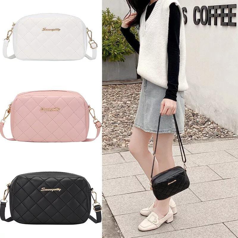 Girls PU Leather Embroidered Shoulder Bag – White Stylish Purse