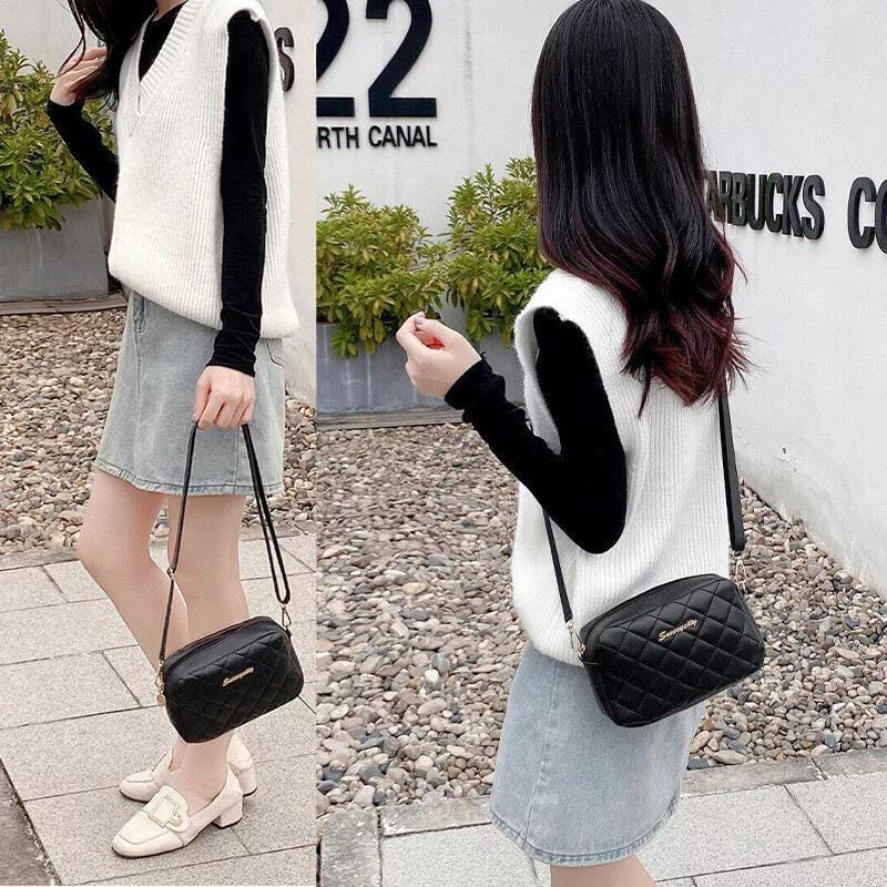 Girls PU Leather Embroidered Shoulder Bag – White Stylish Purse