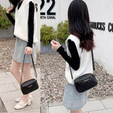 Girls PU Leather Embroidered Shoulder Bag – White Stylish Purse