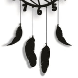 Wall Hanging Wall Clock, Wooden Feather Wall Hanging