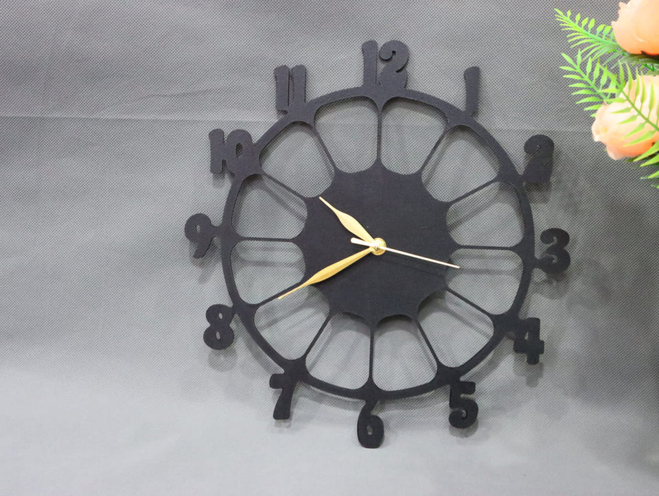 Retro Design 3D Wooden wall clock