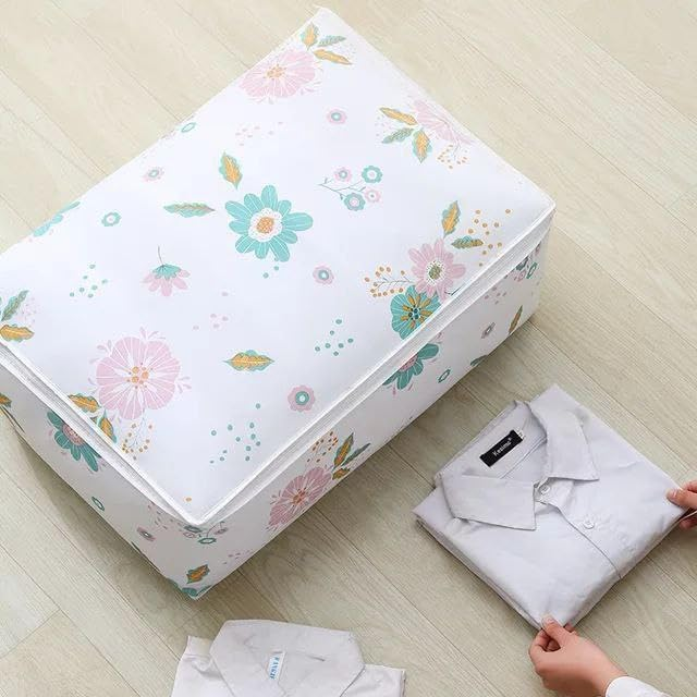 Waterproof Quilt Storage Bag – Folding Closet Organizer with Zipper