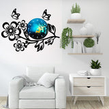 3D Wooden Flower Clock With Esthetic Dial Wall