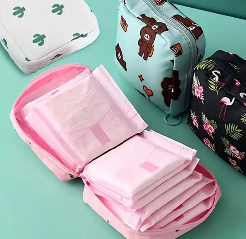 Women’s Portable Pouch – Cosmetic & Sanitary Pad Organizer
