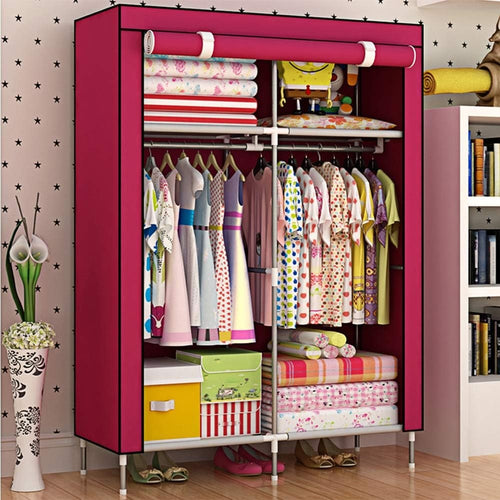 2 Door Foldable Closet Wardrobe – Portable Storage Organizer