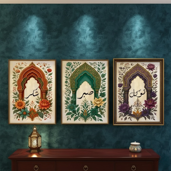 Tawakkul | Sabar | Shukar Wooden Sticky Wall Art