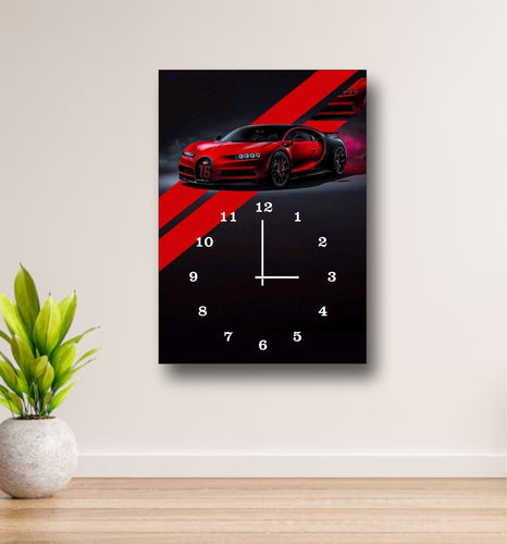 Luxury Sports Car Wall Clock  12x16