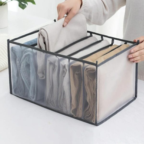 7-Grid Foldable Clothes Organizer Box