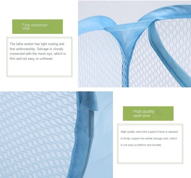Foldable Laundry Bag – Mesh Cloth Storage & Washing Basket