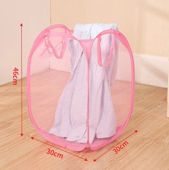 Foldable Laundry Bag – Mesh Cloth Storage & Washing Basket