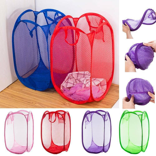 Foldable Laundry Bag – Mesh Cloth Storage & Washing Basket