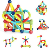 Magnetic Rods Building Toy – Montessori STEM Blocks for Kids | DIY Magnetic Sticks &amp; Balls | Educational Construction Set