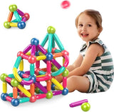 Magnetic Rods Building Toy – Montessori STEM Blocks for Kids | DIY Magnetic Sticks &amp; Balls | Educational Construction Set